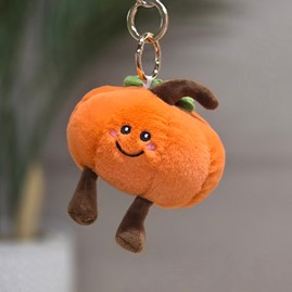 Plush Orange Pumpkin Bag Charm Bessie Cute Soft Novelty Fun Bag Charm Keyring Key Ring