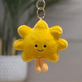 Plush Sunshine Keyring Bag Charm Plush Yellow Sunshine Bag Charm Bessie Cute Soft Novelty Fun Bag Charm Keyring Key Ring