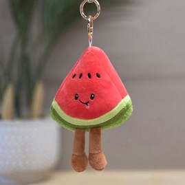 Plush Watermelon Keyring Bag Charm Plush Red Watermelon Bag Charm Bessie Cute Soft Novelty Fun Bag Charm Keyring Key Ring