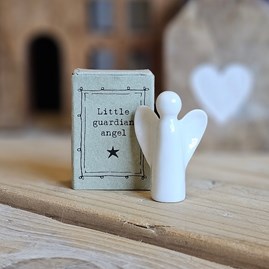 Porcelain Guardian Angel in a Matchbox Home Decorations Homeware Gifts Sentiment Keepsake Gifts Porcelain Gifts Matcbox Guardian Angel