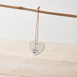 Porcelain 'I Love You' Hanging Heart Decoration Porcelain 'I Love You' Hanging Heart Decoration