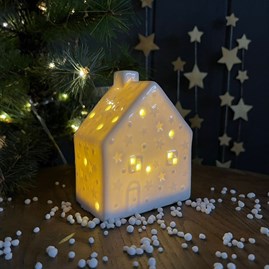 Porcelain Light Up Star House