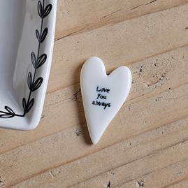 Home Decorations Homeware Gifts Sentiment Keepsake Gifts Porcelain Gifts Mini Long Heart Token