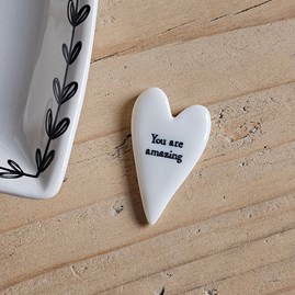 Home Decorations Homeware Gifts Sentiment Keepsake Gifts Porcelain Gifts Mini Long Heart Token