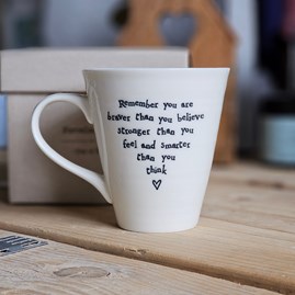 Home Decorations Homeware Gifts Sentiment Keepsake Gifts Porcelain Gifts Mug Remember You Are Braver