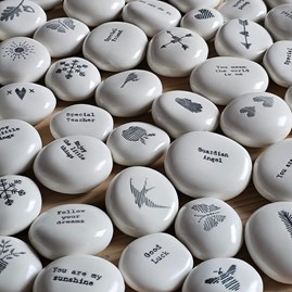 Home Decorations Homeware Gifts Sentiment Keepsake Gifts Porcelain Gifts Pebble Thank You Teacher