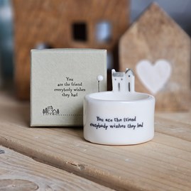 Porcelain Tea Light Holder 'You Are The Friend…' Home Decorations Homeware Gifts Sentiment Keepsake Gifts Porcelain Gifts Tea Light Holder