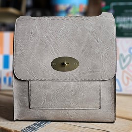 Postman Lock Satchel Bag in Light Grey Gifts For Women Handbags And Accessory Gifts Cross Body Bag Postman Lock Satchel Bag