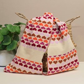 Pull Through Hearts Scarf in Pink Contemporary Super Soft Scarf Scarves Wraps Shawls Headscarf Headscarves Pull Through Hearts Scarf