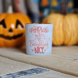 'Pumpkin Spice & Everything Nice' Candle Holder Halloween Gifts Home Fragrance Gifts Halloween Tealight Holders Candle Holders
