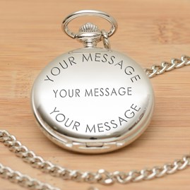 Personalised Polished Silver Pocket Watch Gifts For Men Jewellery For Men Clothing Accessories For Men Personalised Polished Silver Pocket Wat