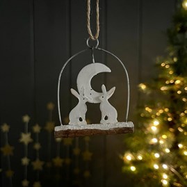 Rabbits and the Moon Hanging Decoration