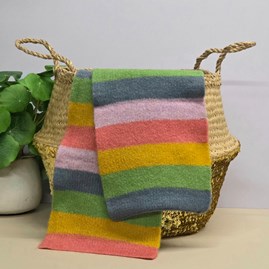 Rainbow Mix Classic Knit Colour Block Stripe Scarf