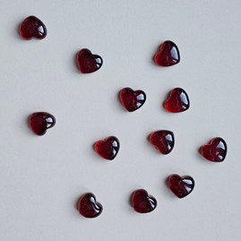 Gifts For Valentines Gifts For Anniversary Gifts For Mother's Day Small Red Glass Heart Sentiment