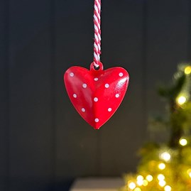 Christmas Decorations Festive Decorations Red Metal Hanging Heart