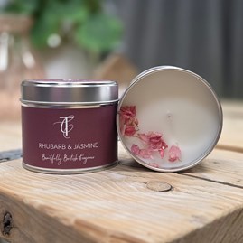 Rhubarb & Jasmine Tin Candle Home Fragrance Gifts Scented Candles Gifts Gifts For Women Gifts For Men Rhubarb & Jasmine