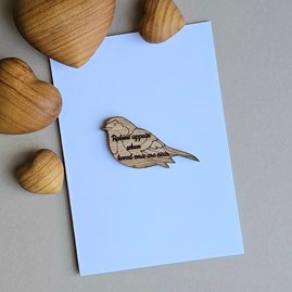 'Robins Appear...' Pocket Token and Card Wooden Sentiment Token Wooden Keepsake Gift Sentiment Gifts Sentiment Greetings Card