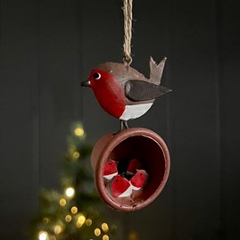 Robins Nesting Hanging Christmas Decoration