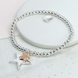 Rose Gold and Silver Plated Double Star Bracelet Rose Gold and Silver Plated Double Star Bracelet