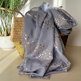 Gifts For Women Scarves And Accessories Rose Gold Galaxy Stars Scarf in Light Blue Super Soft