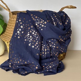 Rose Gold Galaxy Stars Scarf in Navy Blue Gifts For Women Scarves And Accessories Rose Gold Galaxy Stars Scarf in Navy Blue Super Soft