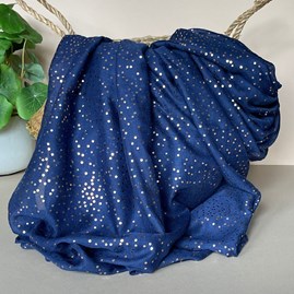 Gifts For Women Scarves And Accessories Rose Gold Metallic Dot Scarf in Blue Day To Evening