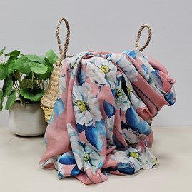 Roses Scarf in Light Coral Contemporary Scarves Headscarves Spring Lightweight Mother's Day Gifts Birthday Gifts Floral Scarf