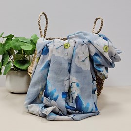 Roses Scarf in Silver Contemporary Scarves Headscarves Spring Lightweight Mother's Day Gifts Birthday Gifts Floral Scarf