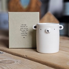 Round Porcelain Bear Pot Home Decorations Homeware Gifts Sentiment Keepsake Gifts Porcelain Gifts Round Bear Pot