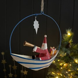 Santa with Telescope Hanging Decoration