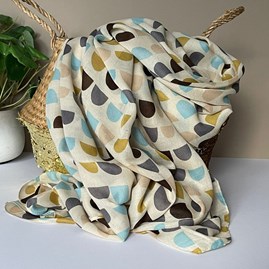 Scallops Print Scarf in Cream Gifts For Women Scarves And Accessories Scallops Print Scarf in Cream Super Soft