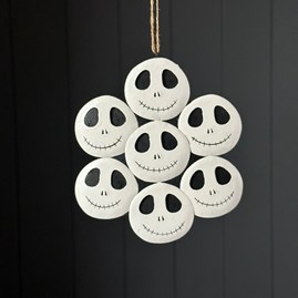 Seven Skeleton Faces Hanging Halloween Decoration Halloween Gifts Decorations Novelty Fun Quirky Gifts Metal Hanging Skeleton Faces Shoeless Joe