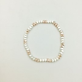 Silver and Rose Gold Plated Hearts Bracelet Silver and Rose Gold Plated Hearts Bracelet