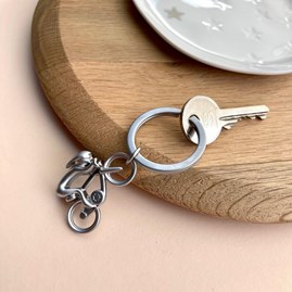 Silver Cyclist Keyring
