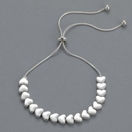 Silver Plated Hearts Friendship Bracelet