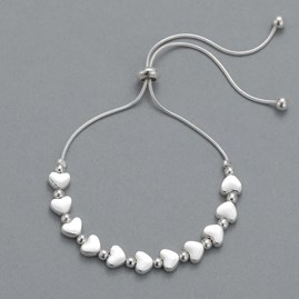 Silver Plated Heart and Ball Slider Bracelet Silver Plated Heart and Ball Slider Bracelet
