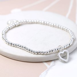 Silver Plated Open Heart Crystal Bracelet Silver Plated Open Heart Crystal Bracelet