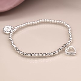 Silver Plated Open Heart Crystal Bracelet Silver Plated Open Heart Crystal Bracelet