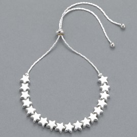 Silver Plated Stars Friendship Bracelet