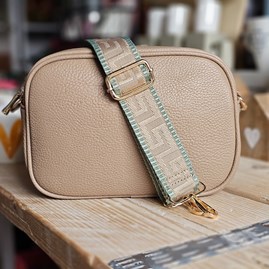 Single Zip Cross Body Bag in Khaki