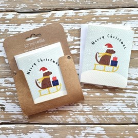 Sledging Dog Pack of 5 Mini Christmas Cards