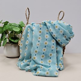 Small Circles Scarf in Duck Egg Blue Contemporary Scarves Headscarves Spring Lightweight Mother's Day Gifts Birthday Gifts Circles Scarf