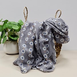 Small Circles Scarf in Silver Contemporary Scarves Headscarves Spring Lightweight Mother's Day Gifts Birthday Gifts Circles Scarf