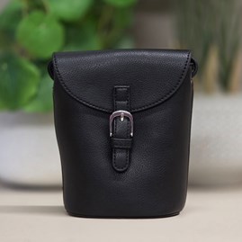 Small Cross Body Bag in Black Small Cross Body Handbag Bag For Phones Long Matching Strap Press Stud Fastening