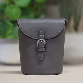 Small Cross Body Bag in Dark Grey Small Cross Body Handbag Bag For Phones Long Matching Strap Press Stud Fastening