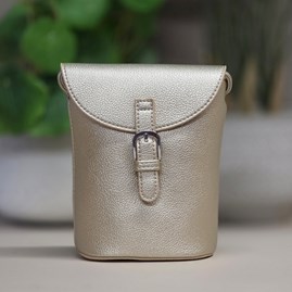 Small Cross Body Bag in Gold Small Cross Body Handbag Bag For Phones Long Matching Strap Press Stud Fastening