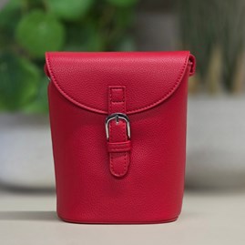 Small Cross Body Bag in Red Small Cross Body Handbag Bag For Phones Long Matching Strap Press Stud Fastening