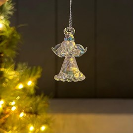 Small Glass Hanging Angel Christmas Decoration Christmas Gifts Christmas Decorations Festive Homeware Glass Ornaments Hanging Glass Angel