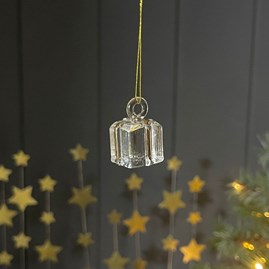 Small Glass Present Hanging Decoration Small Glass Present Hanging Decoration