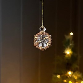 Small Glass Snowflake Hanging Christmas Decoration